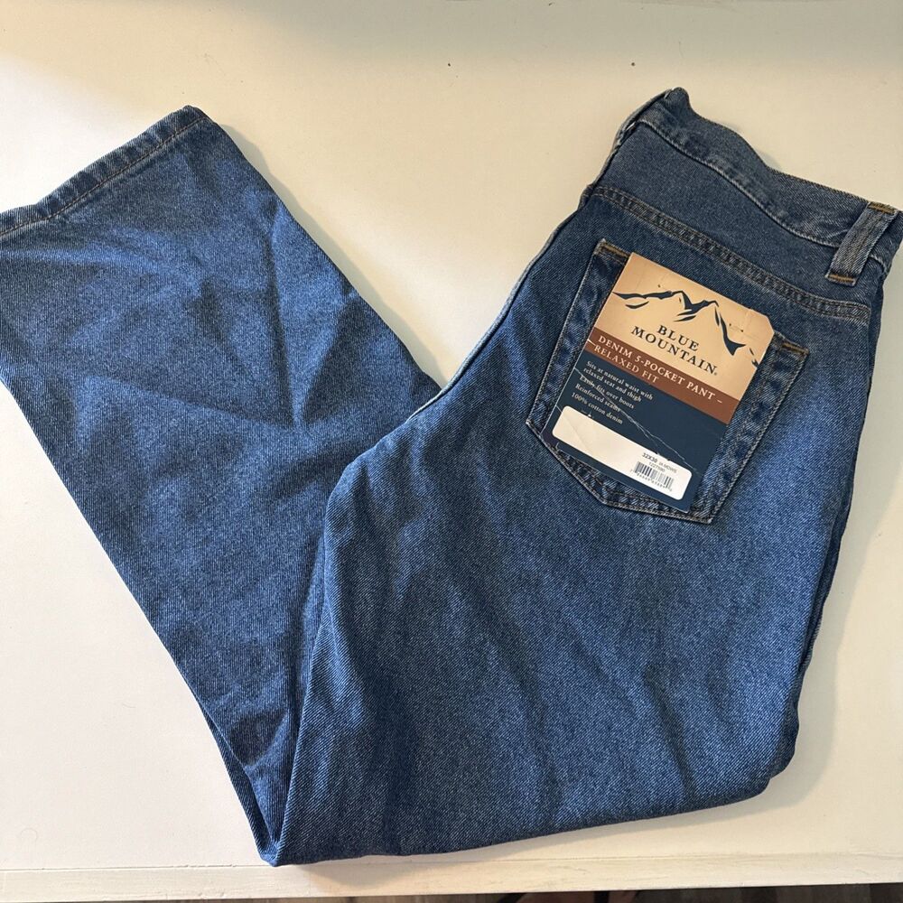 Blue Mountain Men's Denim 5-pocket Pant Jeans Sz 32x30 Work Western Cowboy NWT
